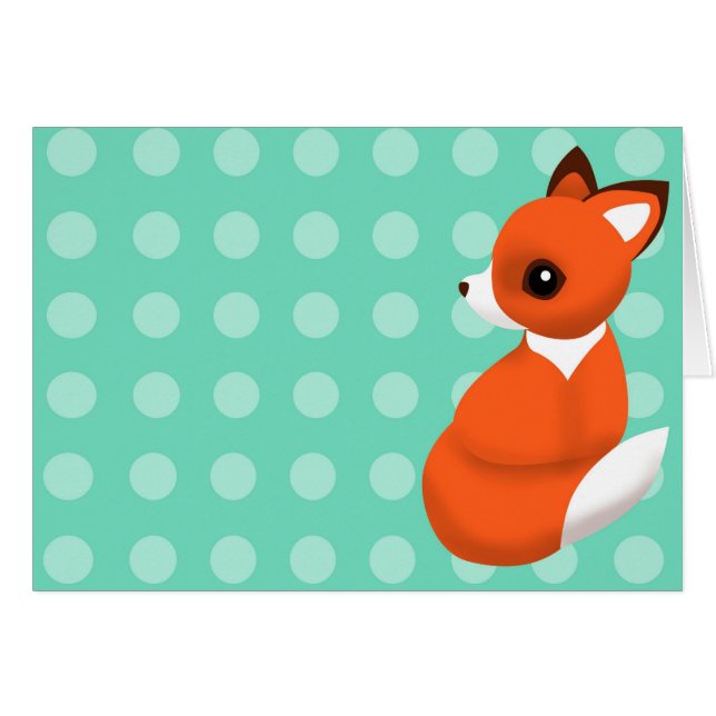Polka Fox Notelet (Front Horizontal)