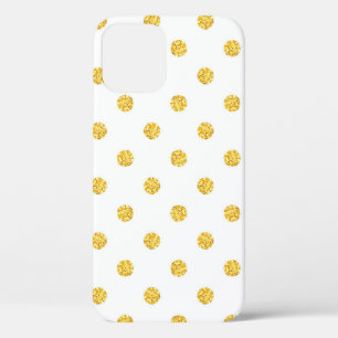 Polka Gold Glitter Dots Texture iPhone 12 Case