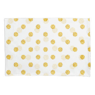 Polka Gold Glitter Dots Texture Pillowcase