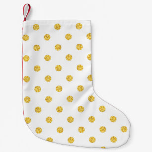 Polka Gold Glitter Dots Texture Small Christmas Stocking