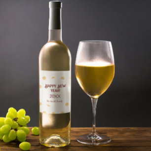 Polka gold New Year's Eve Party Wine Label