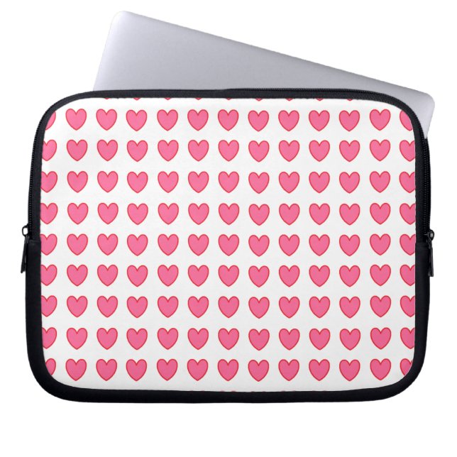 Polka Hearts Laptop Sleeve (Front)
