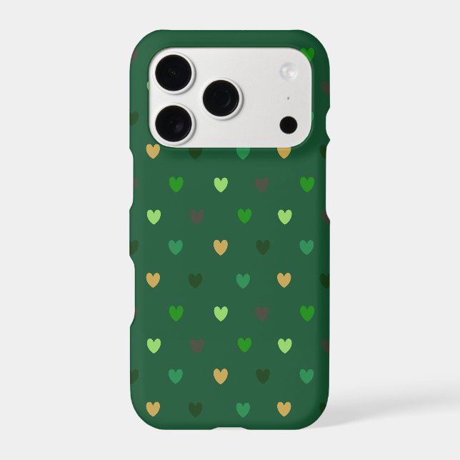 Polka hearts on forest green (Back)