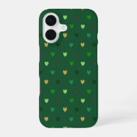 Polka hearts on forest green