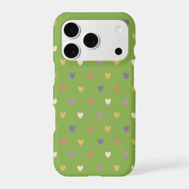 Polka hearts on greenery green (Back)