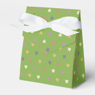 Polka hearts on greenery green favour box