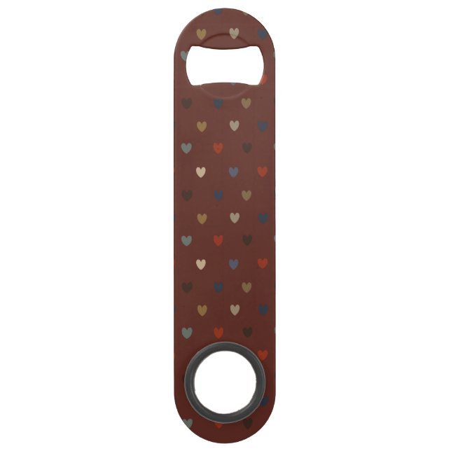 Polka hearts on kilim brown (Front)
