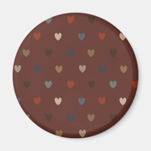 Polka hearts on kilim brown magnet