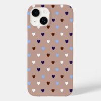 Polka hearts on pale brown