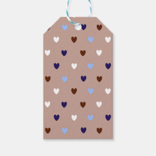 Polka hearts on pale brown gift tags