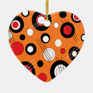 Polka Orange Ceramic Tree Decoration