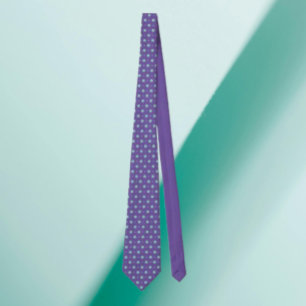 Polka Pop Necktie – Teal Dots on Purple