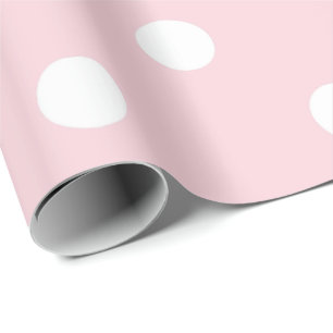 Polka Small Dots Baby Pink White Classic Pastel Wrapping Paper