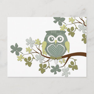 Polka Tree Owl Postcard