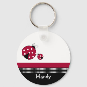 POLKADOT LADYBUGS Favour or Name Tag KEYCHAIN