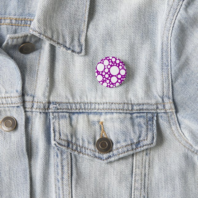 Polkadot Madness - reverse mulberry 3 Cm Round Badge (In Situ)