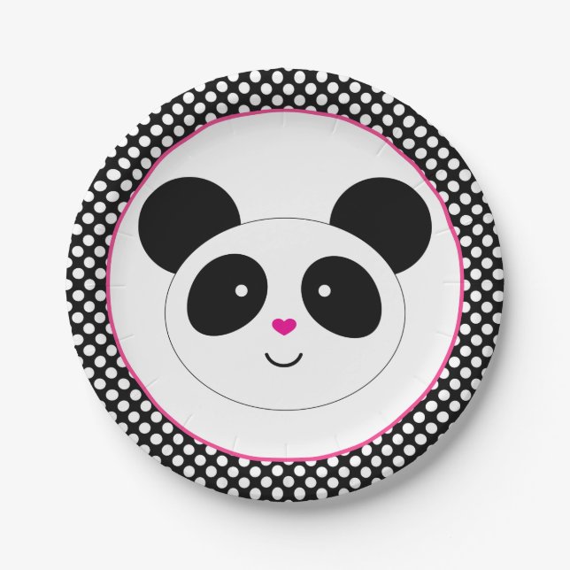 Polkadot Panda Party Plates (Front)