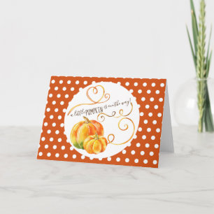 Polkadot Pumpkin Fall Orange Baby Announcement
