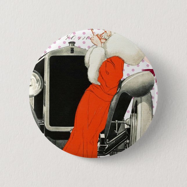 polkadots flapper 6 cm round badge (Front)
