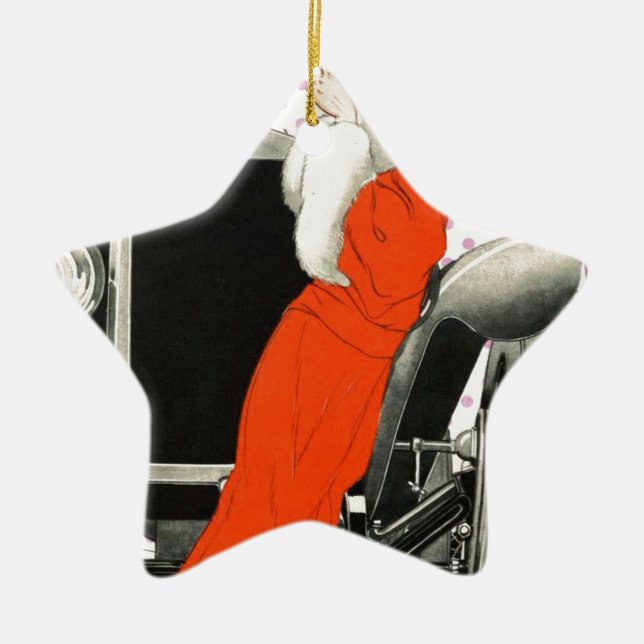 polkadots flapper ceramic tree decoration (Front)