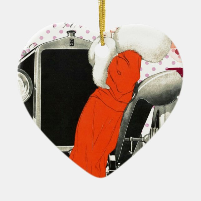 polkadots flapper ceramic tree decoration (Front)