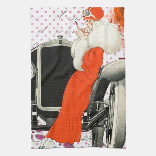 polkadots flapper tea towel (Vertical)