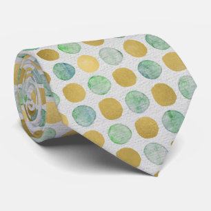 Polkadots teal gold tie
