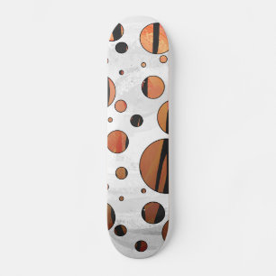 Polks Dot Tiger Hot orange and Black Print Skateboard