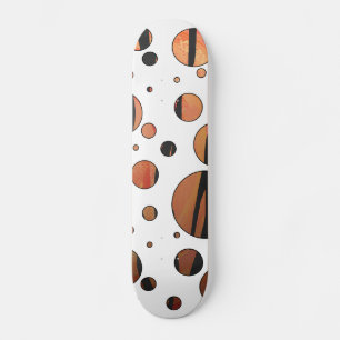 Polks Dot Tiger Hot orange and Black Print Skateboard