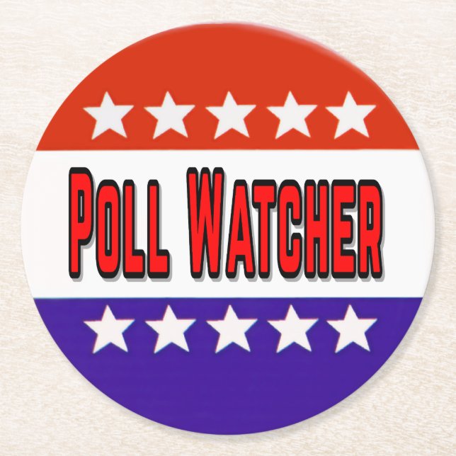 Poll Watcher Round Paper Coaster (Front)