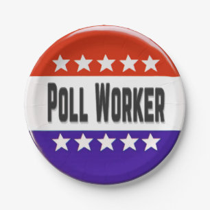 Poll Worker Paper Plate