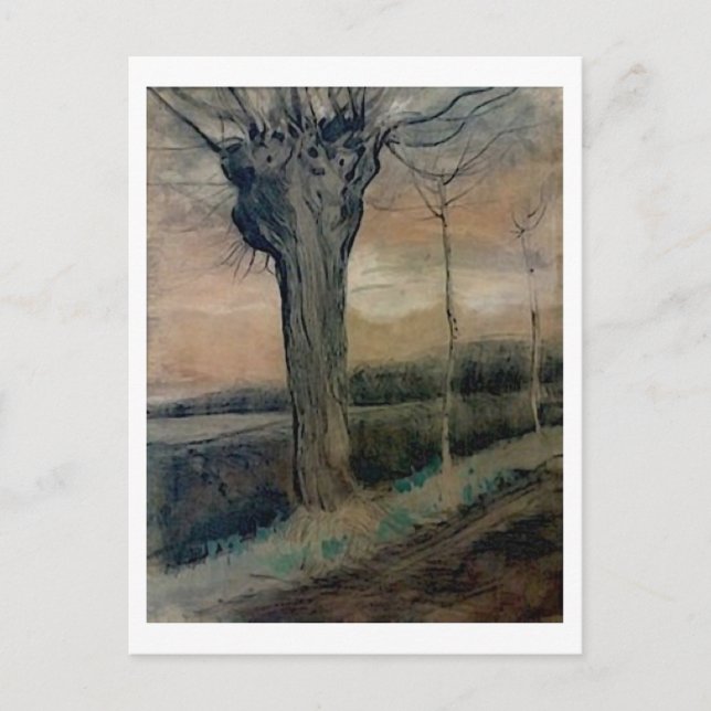 Pollard Willow Van Gogh Fine Art Painting Postcard (Front)