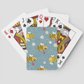 Pollinating Bees, Flowering Garden Scene. Playing Cards
