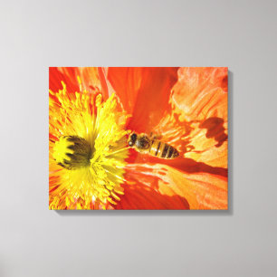 Pollination in Orange and Yellow canvas wrap Print