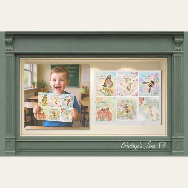 Pollinator Classroom Valentines - 6 per Sheet  Custom Letterhead (Creator Uploaded)