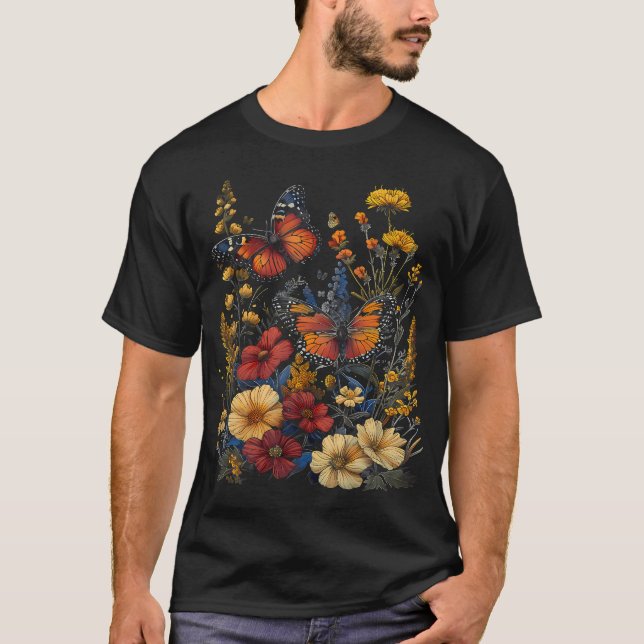 Pollinator Garden Design Wildlife Flowers Native P T-Shirt (Front)
