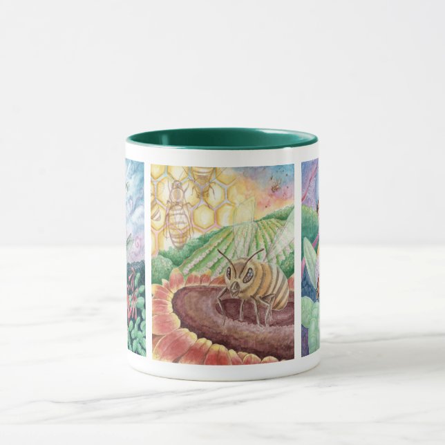 Pollinator Watercolor Art Mug (Center)