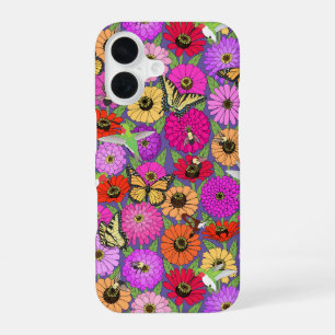 pollinators and zinnias iPhone 16 case