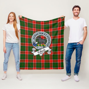 Pollock Clan Badge Tartan Plaid Fleece Blanket