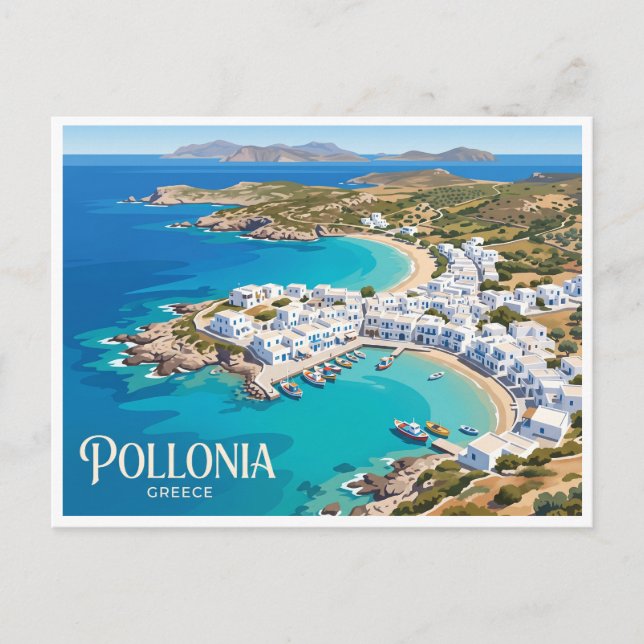 Pollonia Greece Postcard (Front)