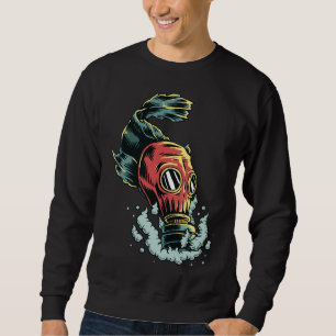 Pollution Fish Wearing Gas Mask Sweatshirt