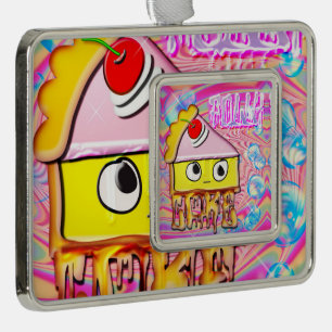 polly cake tortina silver plated framed ornament