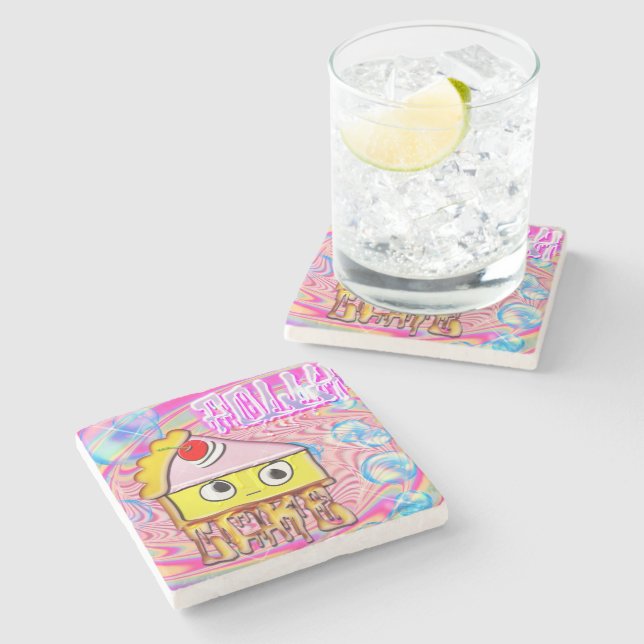 Polly Cake - Tortina - Stone Coaster (Side)