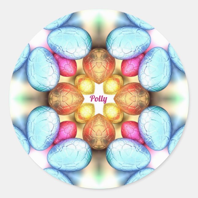 POLLY EASTER ~WOW! Pretty Eggs for Easter Giving ~ Classic Round Sticker (Front)
