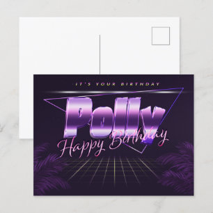 Polly Name Vorname lila Postkarte Geburtstag Postcard