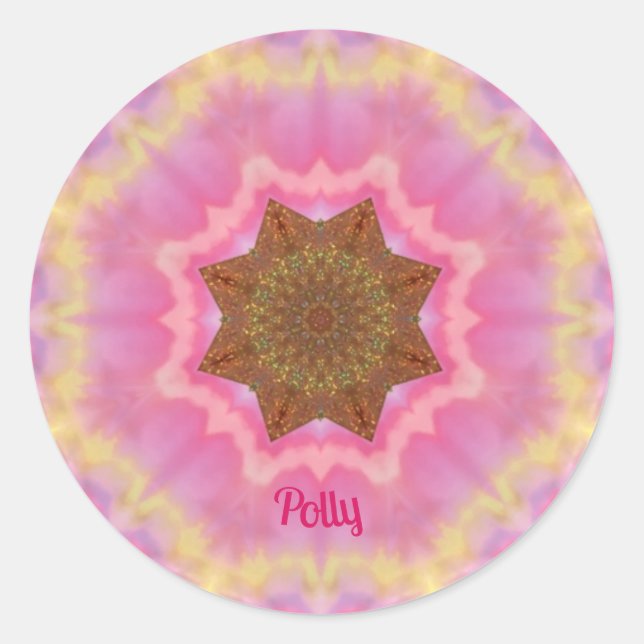 POLLY ~ Pretty In Pink sticker personalized (Front)