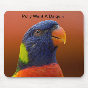Polly Want A Daiquiri (Drunken Parrot) Mouse Pad