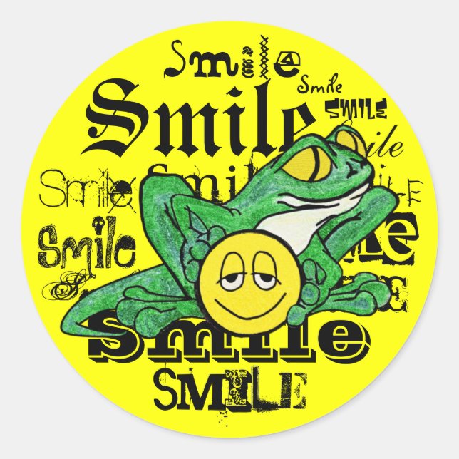Pollywog with a Smile Classic Round Sticker (Front)