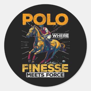 Polo1 barrel racing classic round sticker