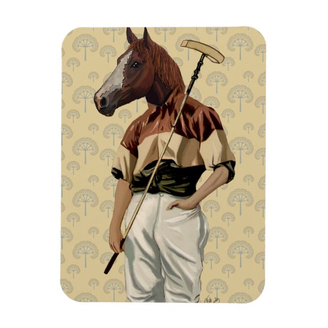 Polo Horse Portrait Magnet (Vertical)
